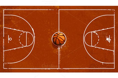 Grunge Basketball Court Illustrations On Creative Market