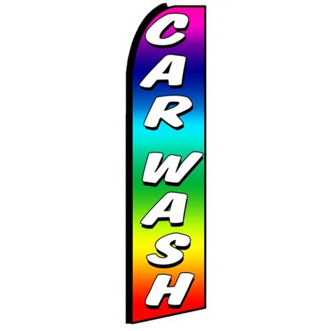 Car Wash Rainbow Feather Flag Banner