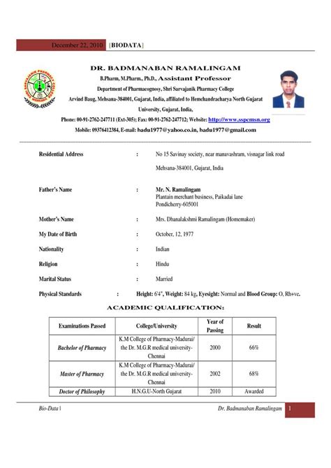 Resume formats / cv formats for freshers. Resume Format Gujarat - Resume Format | Teacher resume ...