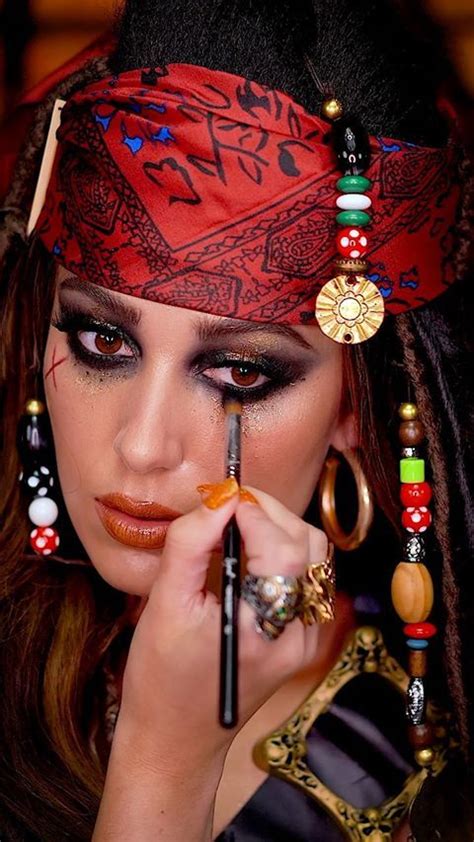 Victoria Lyn As Captain Jack Sparrow Halloween Makeup Pirate