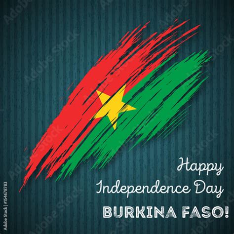 Vecteur Stock Burkina Faso Independence Day Patriotic Design
