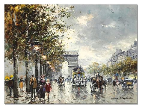 Impressionism Autumn Paris Street Carriage Oil Painting Replica Prints