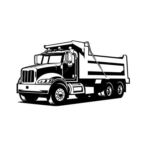 Premium Vector Dump Truck Tipper Truck Silhouette Vector Illustration