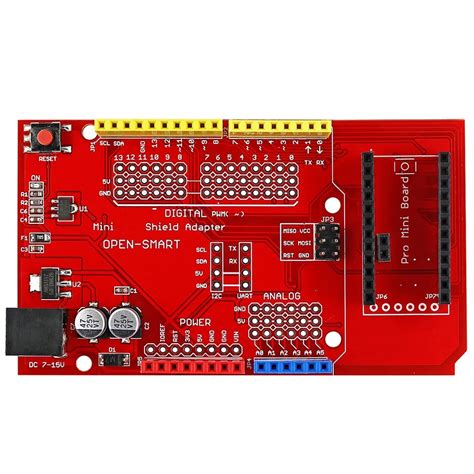 Arduino 용 모듈 및 쉴드와 호환되는 Regulator 레이터가있는 Pro Mini 용 Open Smart Shield