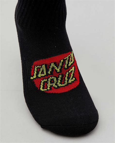 Santa Cruz Boys Classic Dot Mid Socks 4 Pack In Assorted Fast