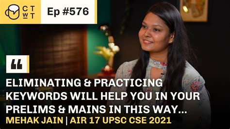 CTwT E UPSC CSE Topper Mehak Jain AIR Rd Attempt Public Administration