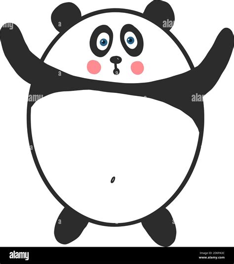 Fat Panda Illustration Vector On White Background Stock Vector Image