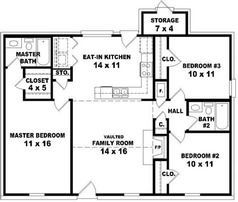 653624 Affordable 3 Bedroom 2 Bath House Plan Design House Plans