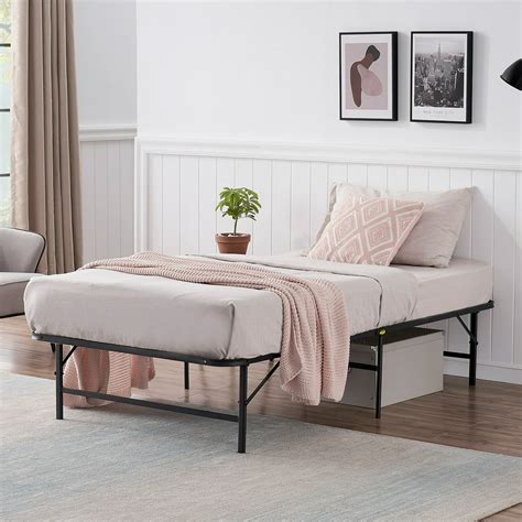 Twin 14 High Foldable Platform Bed Frame With Under Bed Storage