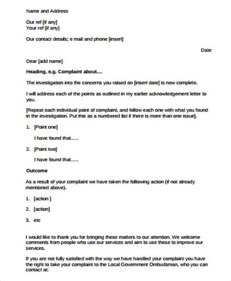reply  patient complaint letter template