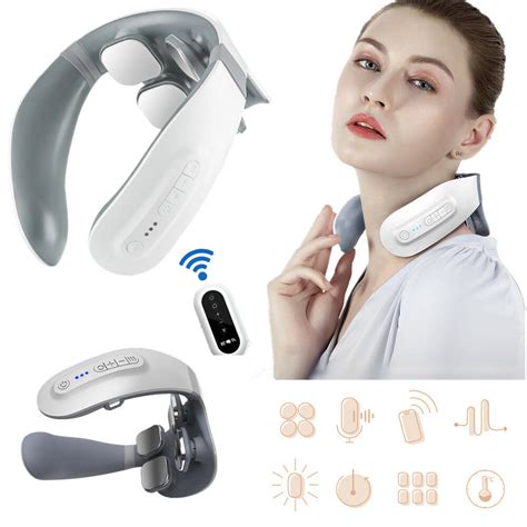 Ipree® Smart Neck Meridian Massager 4 Head Tens Pulse Heating Cervical Massager Voice Remote