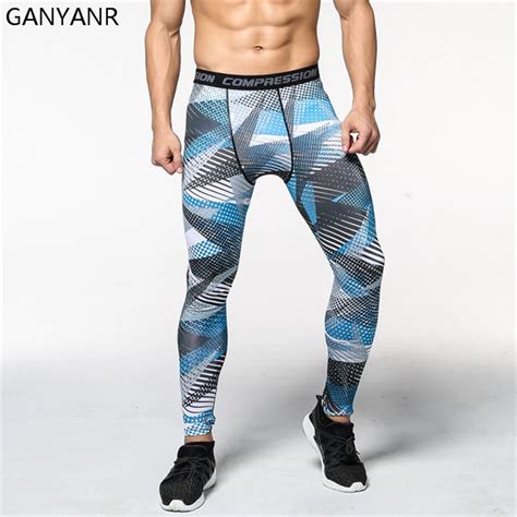ganyanr running tights men yoga fitness basketball athletic leggings sports compression long
