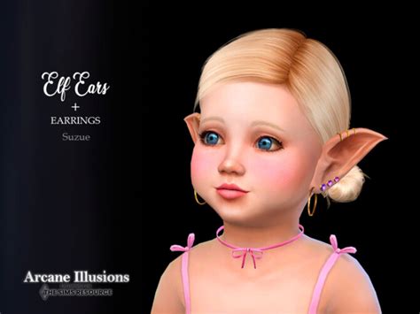 Arcane Illusions Elf Ears Earrings Toddler By Suzue At Tsr Sims 4