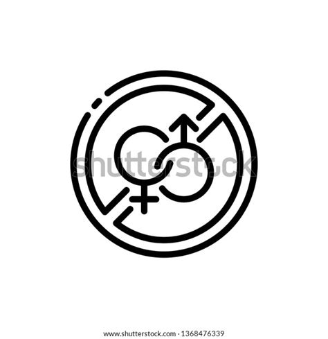 Do Not Have Sex Outline Icon Stock Vector Royalty Free 1368476339 Shutterstock