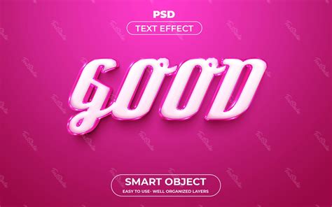 Good Pink 3d Text Effect Photoshop Premium Psd File