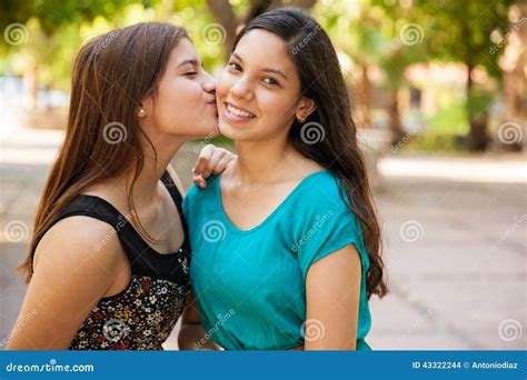 Kissing My Best Friend Stock Photo Image Of Friends 43322244