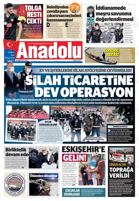 15 Nisan 2022 tarihli Anadolu Gazete Manşetleri