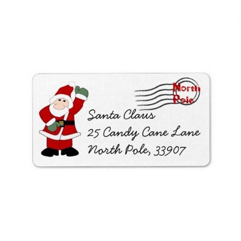 Christmas Holiday Santa Claus Return Address Label Christmas Return