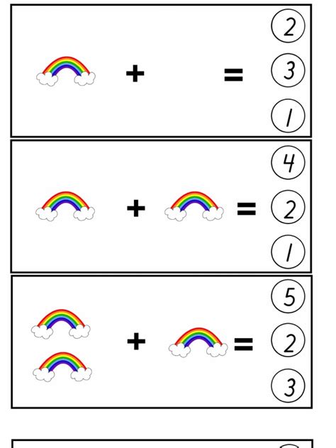 Rainbow Addition Cards