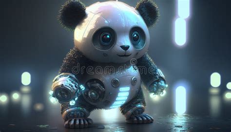 Roboter Panda 3d Kunst Stock Abbildung Illustration Von Technik 269988605