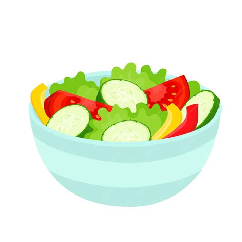 Premium Vector Bright Vector Illustration Of Colorful Salad Bowl