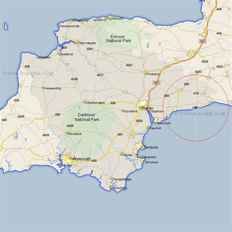 Seaton Map Street And Road Maps Of Devon England Uk