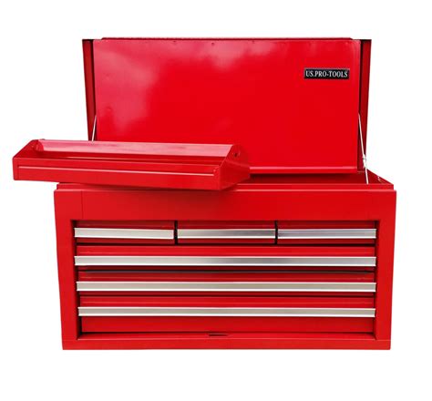 33 Us Pro Tools Red Steel Heavy Duty Single Top Tool Box Chest Cabinet