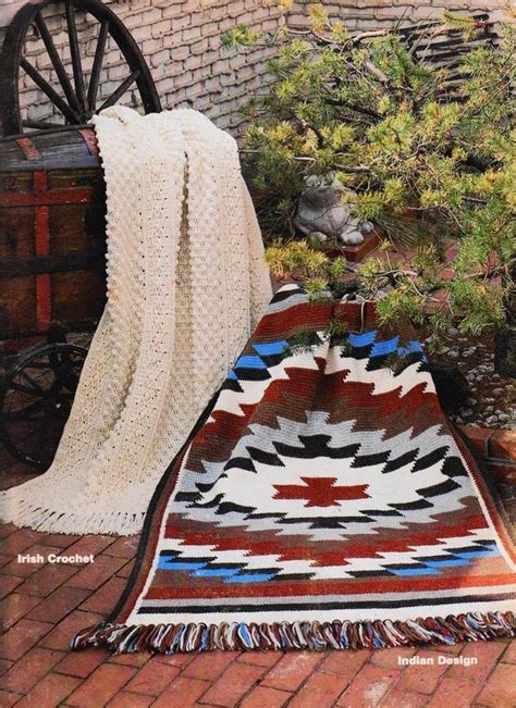 Knit And Crochet Afghans Indian Design Afghan 14 Patterns Indian Design