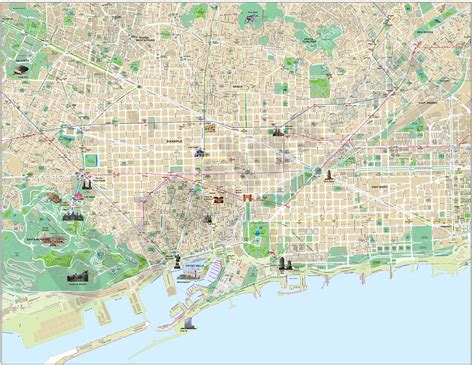 Barcelona Touristic City Map