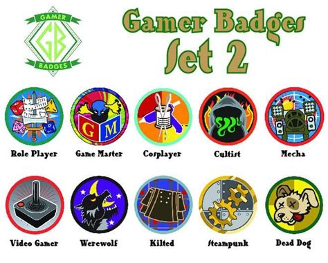 Gamer Badges Set 2 Badge Gamer Real Life Games