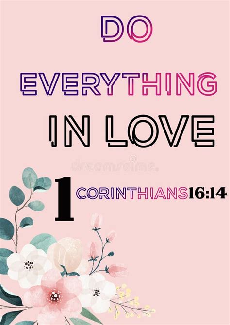 Bible Words Do Every Things In Love 1 Corinthians 1614 Stock