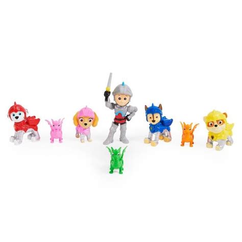 Coffret De 8 Figurines Rescue Knights La Pat Patrouille Paw Patrol