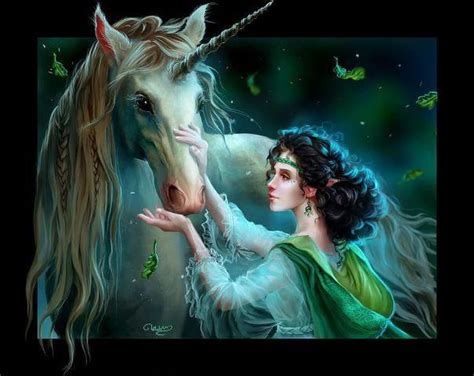 Unicorn And Elf Unicorn Wallpaper Fairy Wallpaper Fantasy Girl
