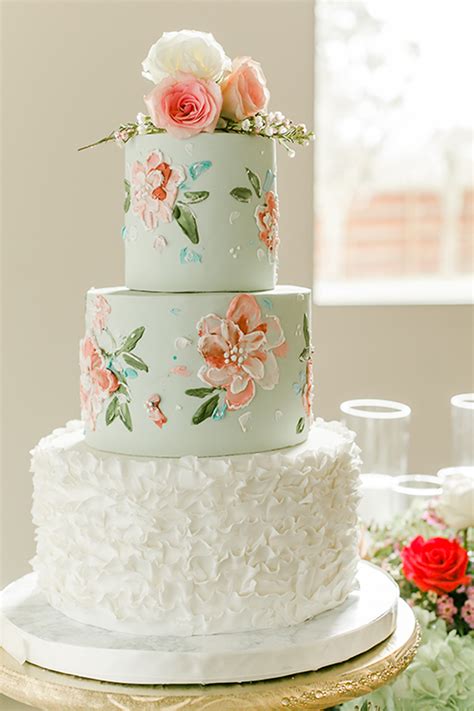 Aqua Color Wedding Cakes