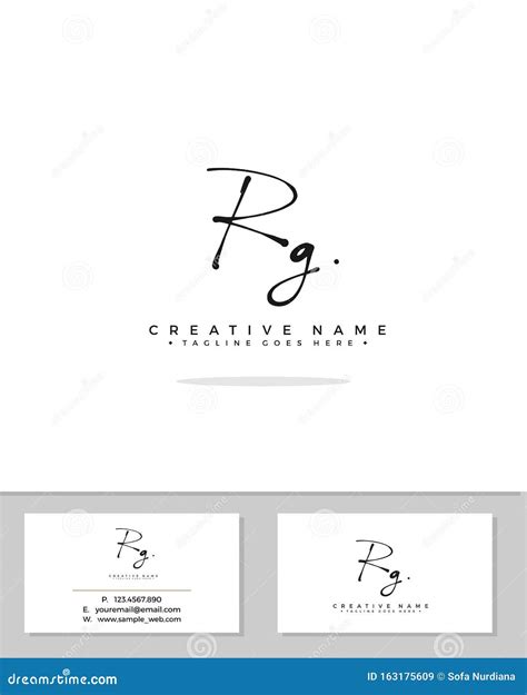 R G Rg Initial Logo Signature Vector Handwriting Concept Logo Stock