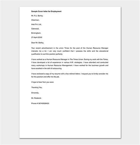 Cover Letter Template 60 For Word Pdf Format