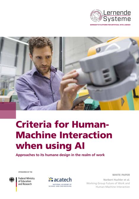 Criteria For Human Machine Interaction With Ai Acatech National