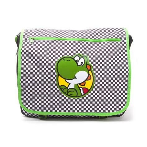 Super Mario Premium Yoshi Checkered Messenger Bag Geekcore