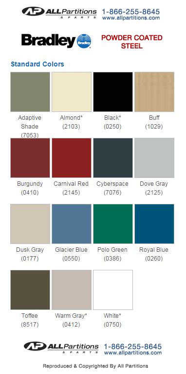 Powder Coated Metal Colors Chart All Partitions