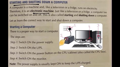 Class 2 How To Start A Computer How To Shut Down A Computer Starting