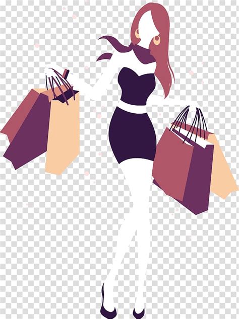 clipart lady shopping