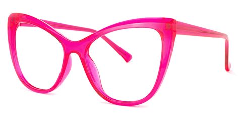 shelby cateye bright pink glasses zeelool optical prescription glasses online pink crystal