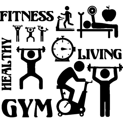 Sticker Sport Fitness Gym Living Healthy Stickers Professionnels