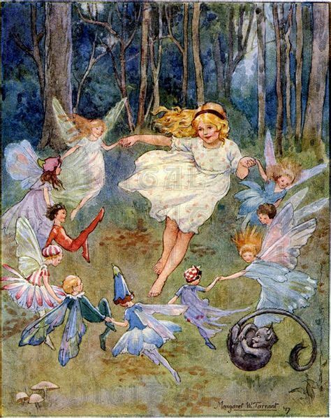 Vintage Playing Fairies Vintage Fairies Illustration Fairy Land