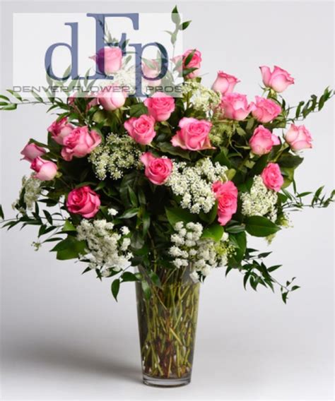 Long Stemmed Pink Rose Arrangement In Denver Co Denver Flower Pros
