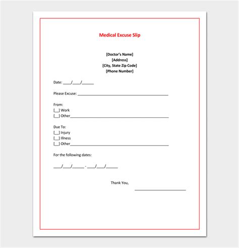 Free Doctor S Note Templates For School Work Word Pdf