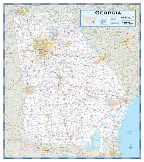 Georgia Highway Wall Map