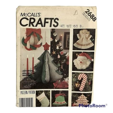 Vintage Mccalls Christmas Crafts Sewing Pattern 2688 Ff Uncut 1986 For