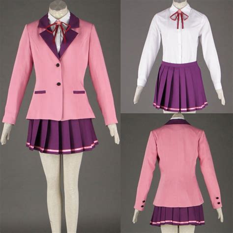 Pink Anime Cosplay High School Uniform For Girls In School
