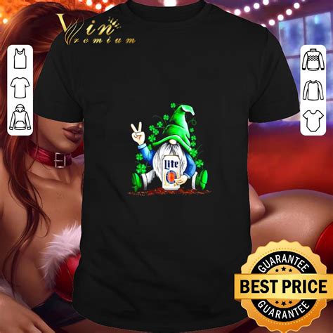 Gnome Hug Miller Lite Irish St Patrick’s Day Shirt Hoodie Sweater Longsleeve T Shirt